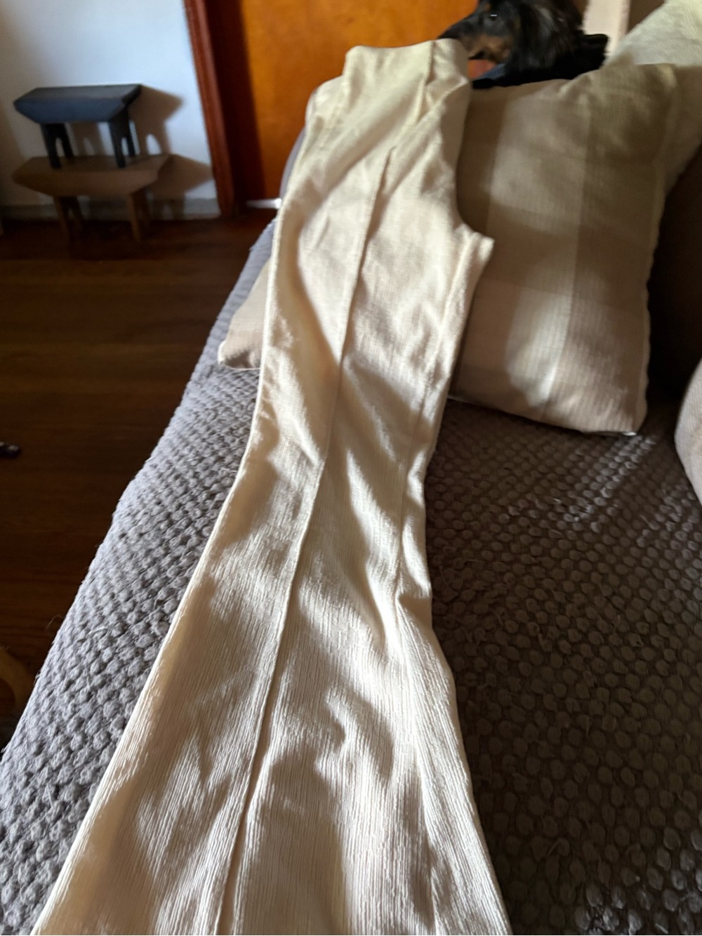 NWT cream colored dress pants wide le